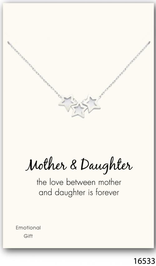 Mother\'s and daughter\'s stars silver pendant